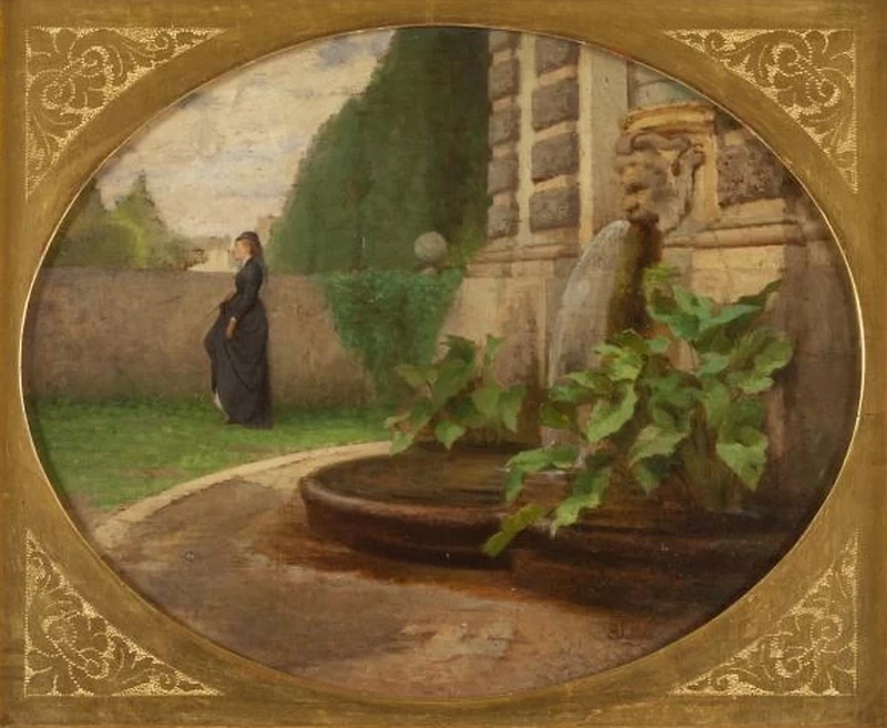 Silvestro Lega-268-Romantica in giardino
